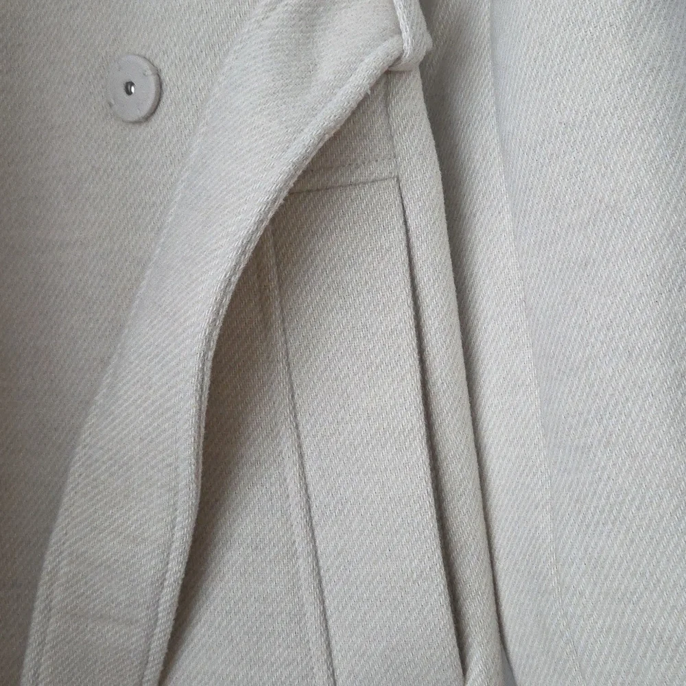 H&M Long Belted Coat, Cream, Size M - Picture 14 of 15